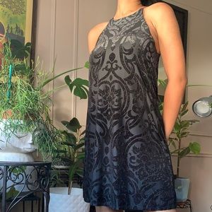Black sparkly regal 3D printed cocktail dress by Aqua size small